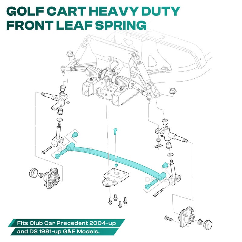 Drive-up Golf Cart Standard Front Leaf Spring for Club Car Precedent and DS Models, Replaces OEM 1012030 - Image 5